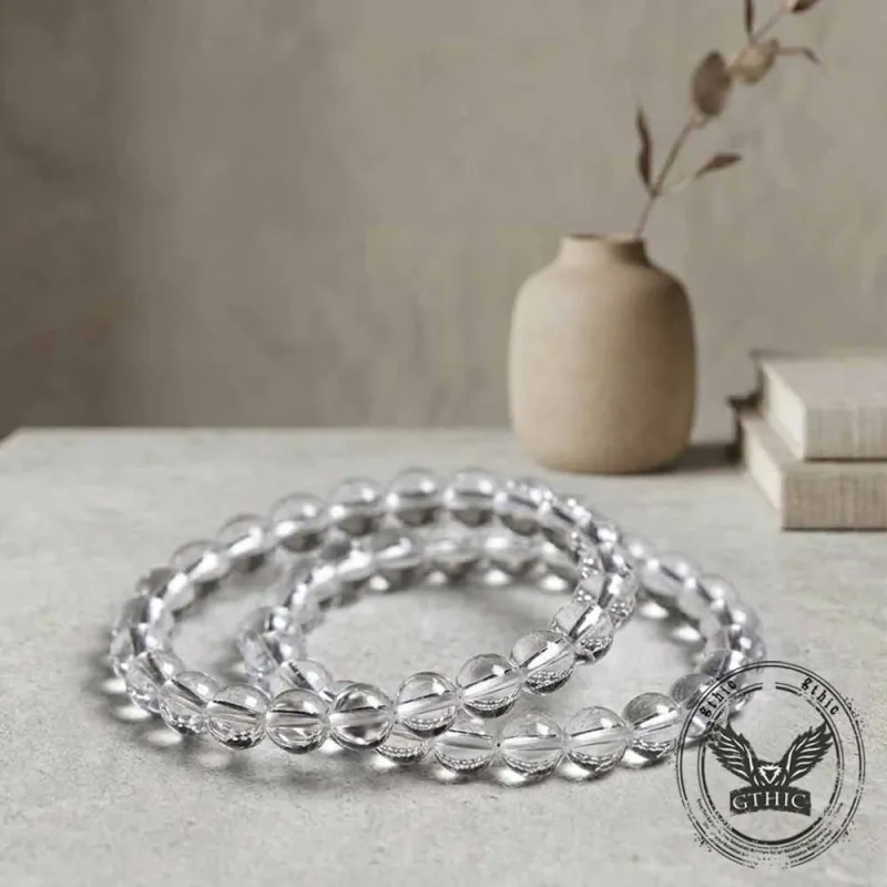 Simple Natural Clear Crystal Beaded Bracelet made by GTHIC