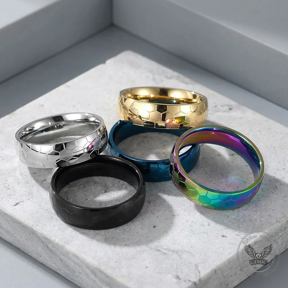 Soccer Pattern Minimalism Stainless Steel Band Ring sold by GTHIC product image thumbnail 3