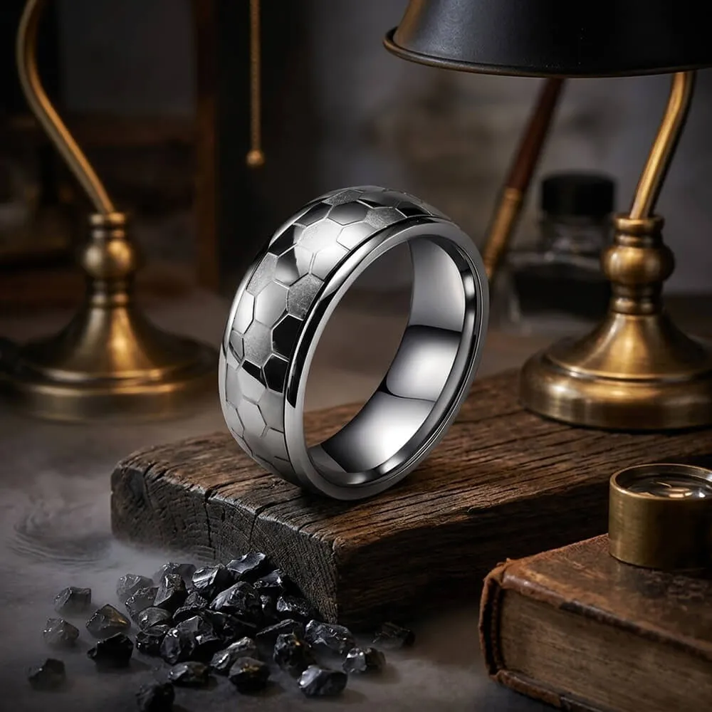 Simple Soccer Pattern Stainless Steel Spinner Ring sold by GTHIC product image thumbnail 4