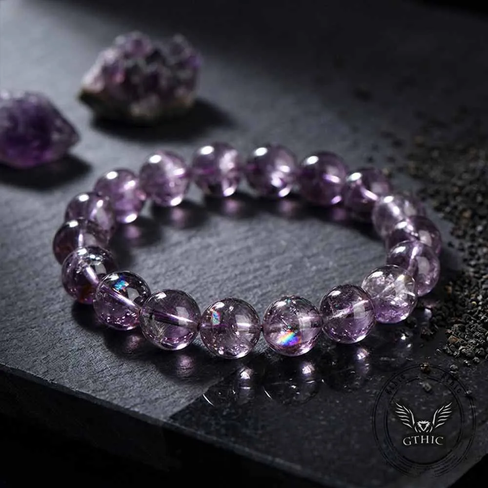 Natural Azeztulite Purple Crystal Beaded Bracelet sold by GTHIC product image thumbnail 4