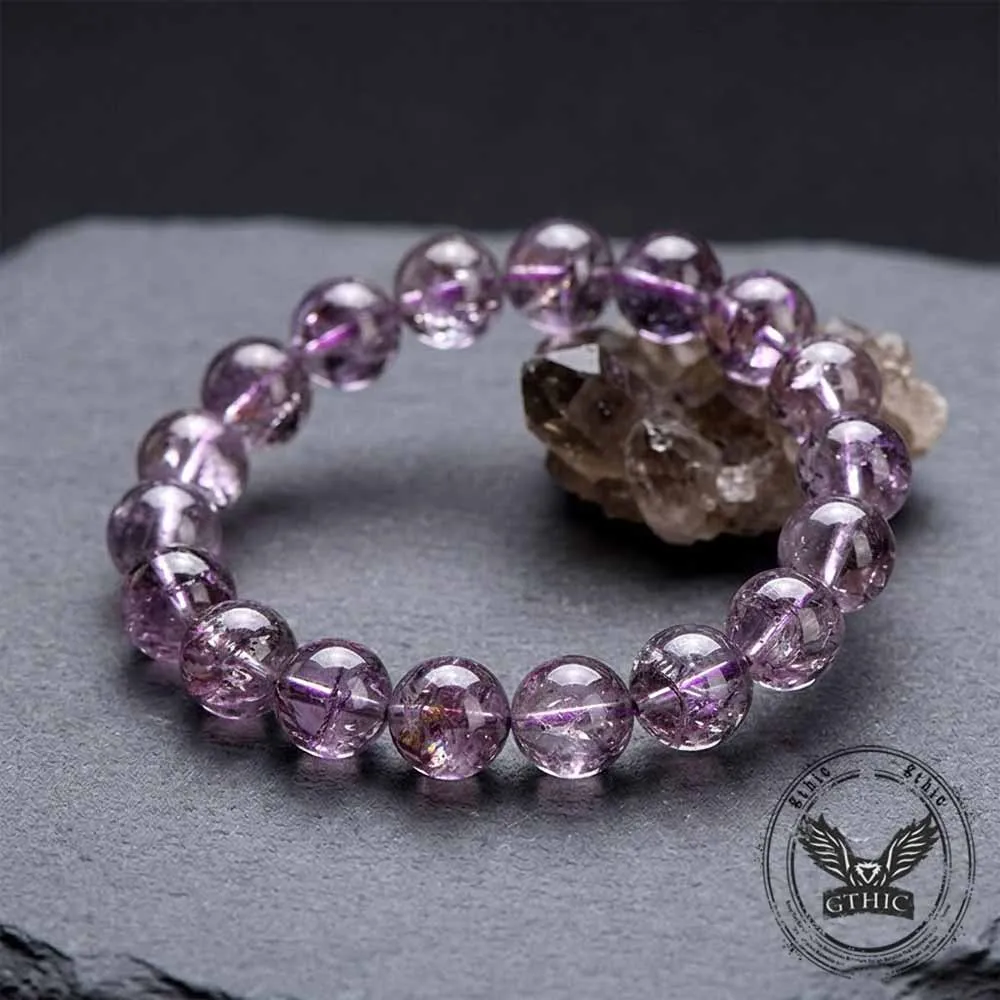 Natural Azeztulite Purple Crystal Beaded Bracelet sold by GTHIC product image thumbnail 2