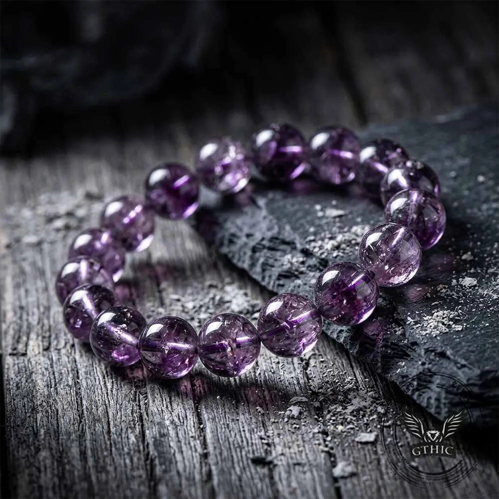 Natural Azeztulite Purple Crystal Beaded Bracelet sold by GTHIC product image thumbnail 3