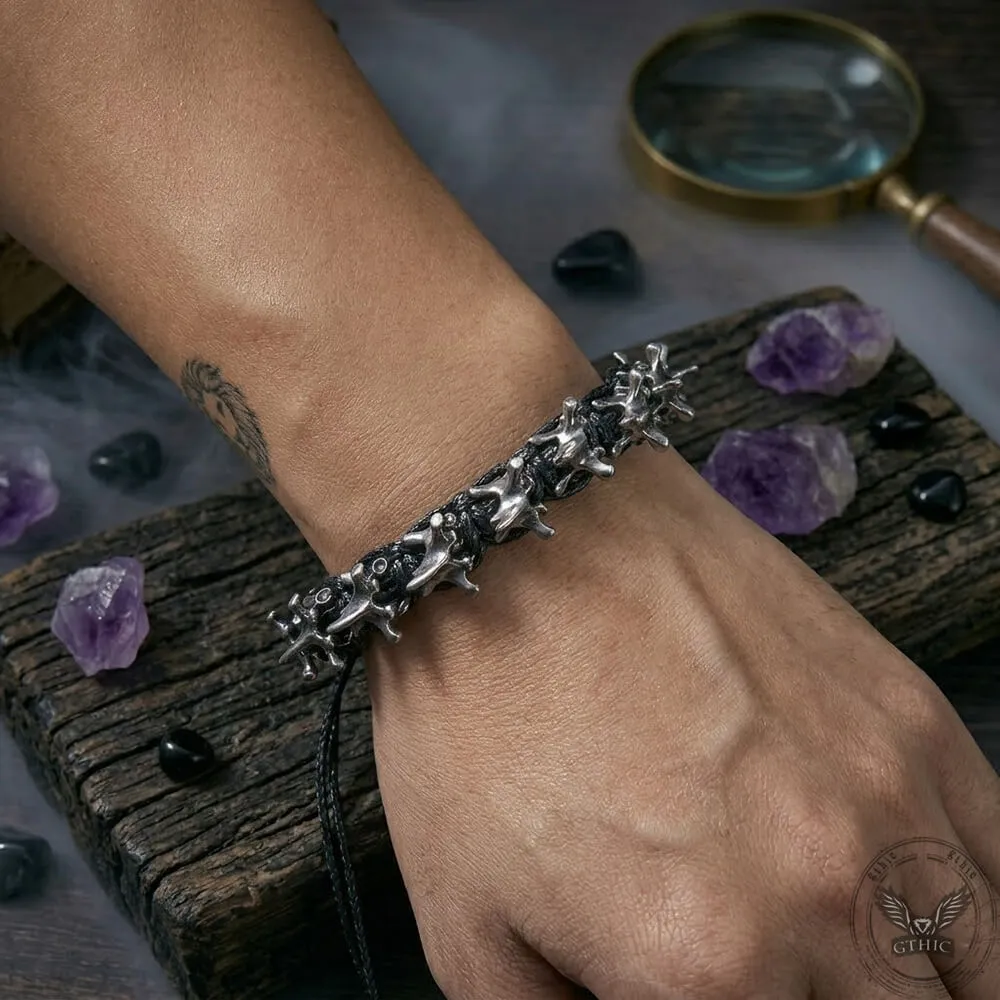 Punk Dark Alloy Dragon Adjustable Braided Bracelet sold by GTHIC product image thumbnail 2