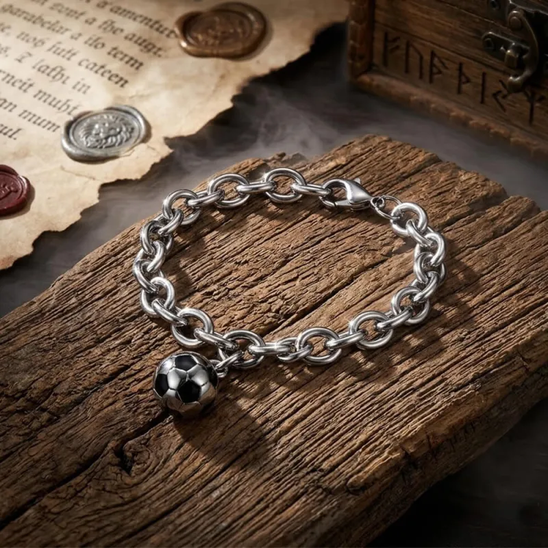 Fashion Soccer Pendant Stainless Steel Fans Bracelet made by GTHIC