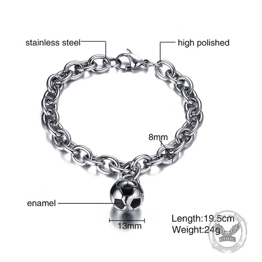 Fashion Soccer Pendant Stainless Steel Fans Bracelet sold by GTHIC product image thumbnail 5