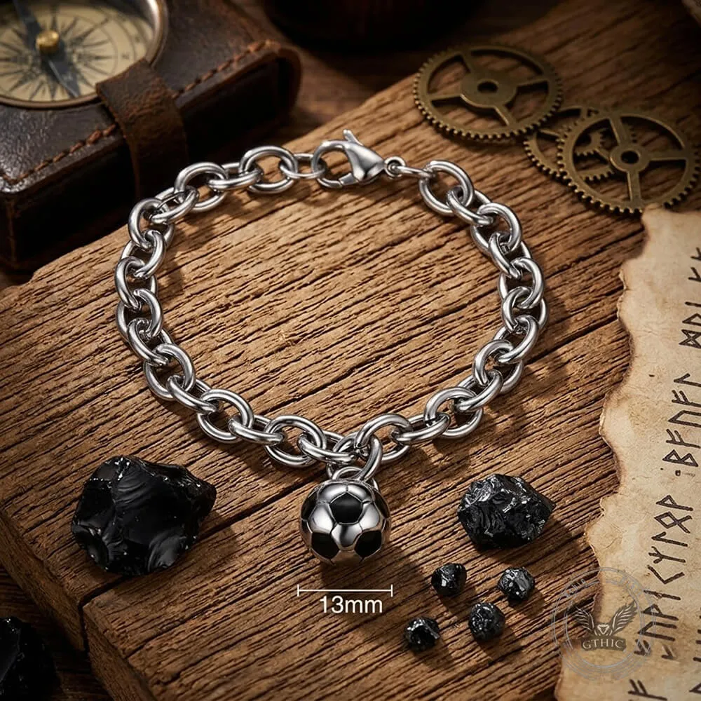 Fashion Soccer Pendant Stainless Steel Fans Bracelet sold by GTHIC product image thumbnail 4