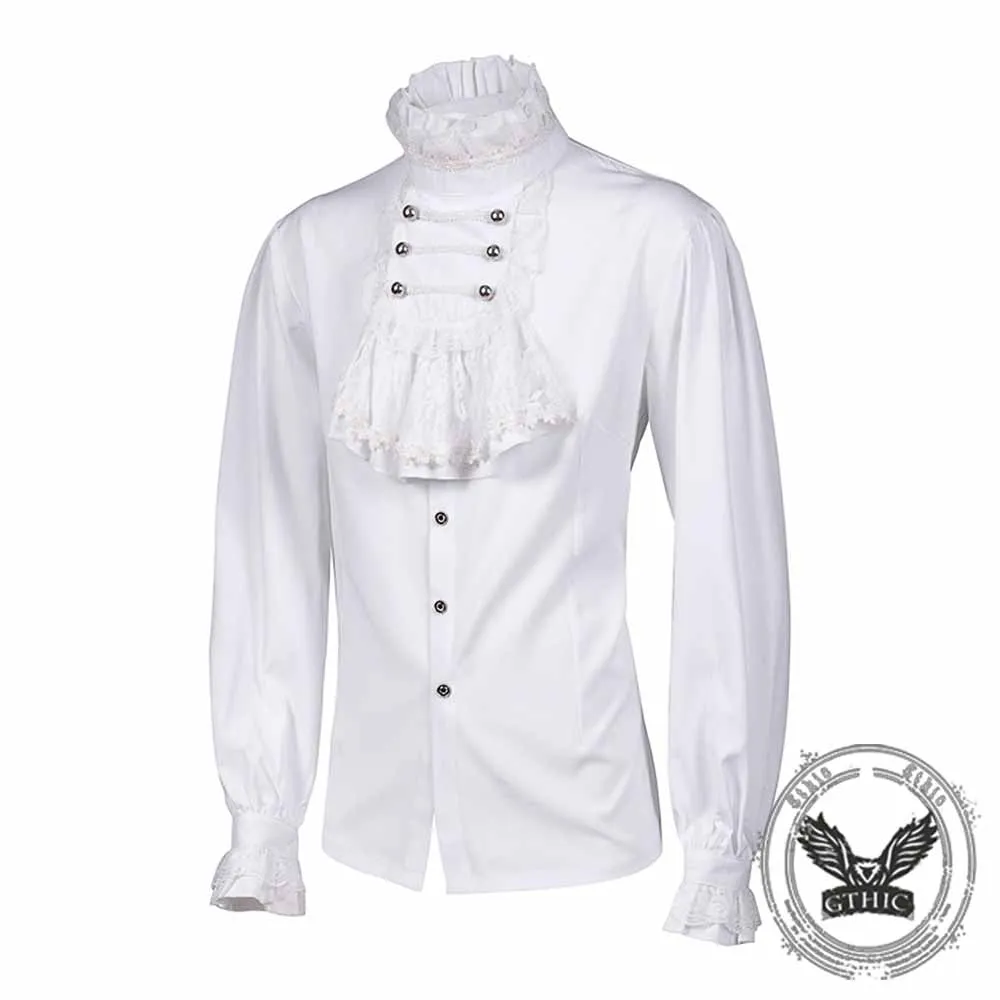 Vintage Victorian Ruffled Medieval Linen Shirt sold by GTHIC product image thumbnail 3