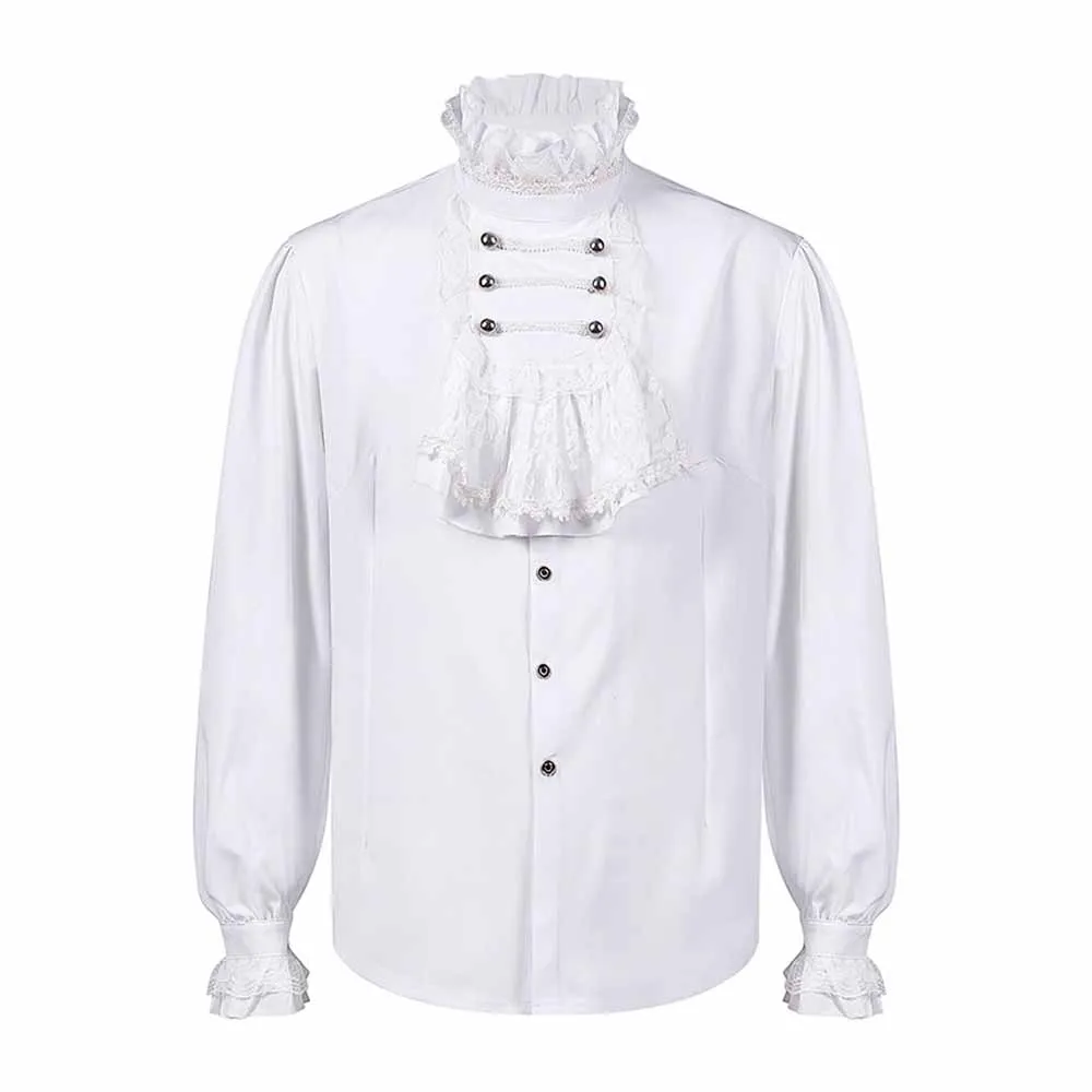 Vintage Victorian Ruffled Medieval Linen Shirt sold by GTHIC product image thumbnail 4