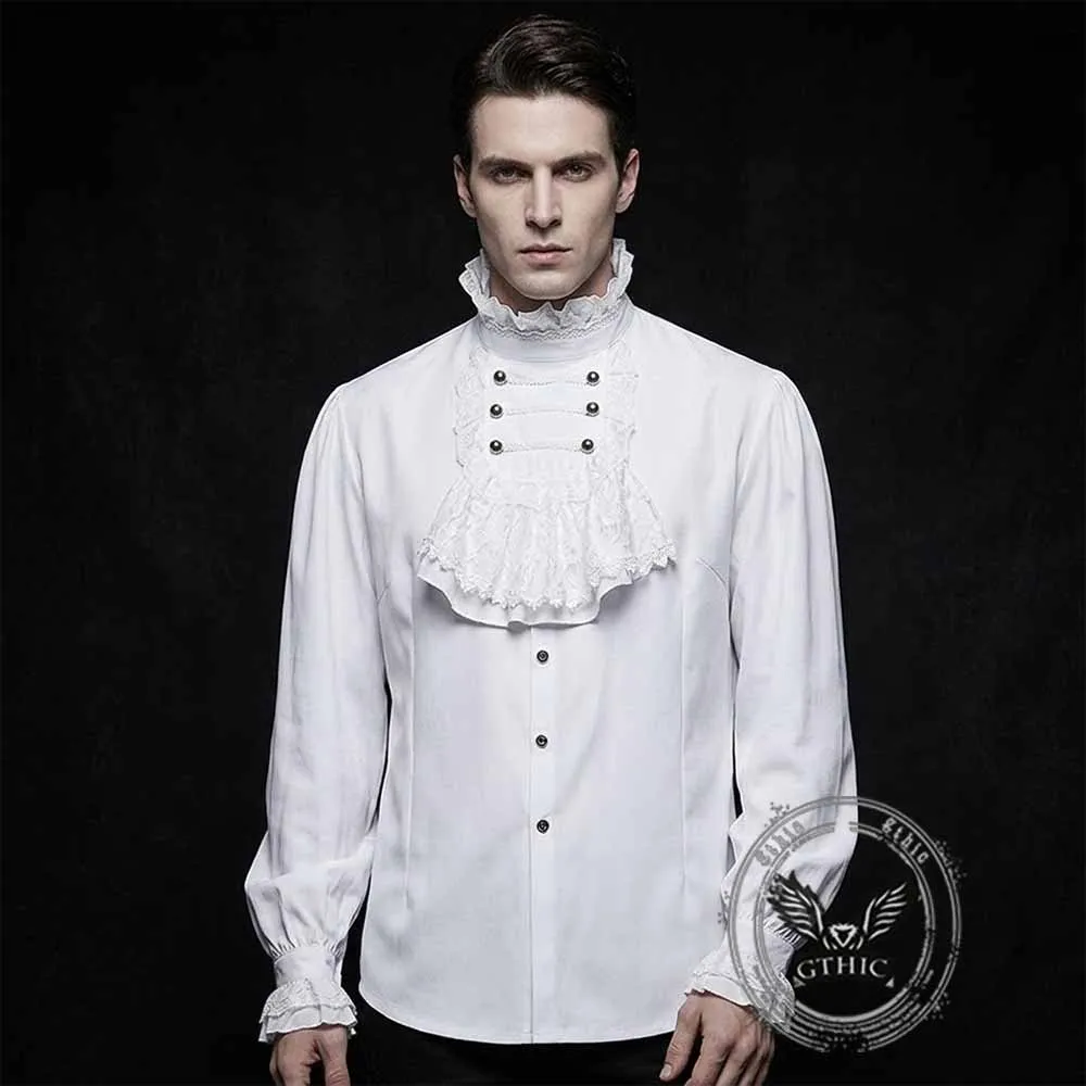 Vintage Victorian Ruffled Medieval Linen Shirt sold by GTHIC