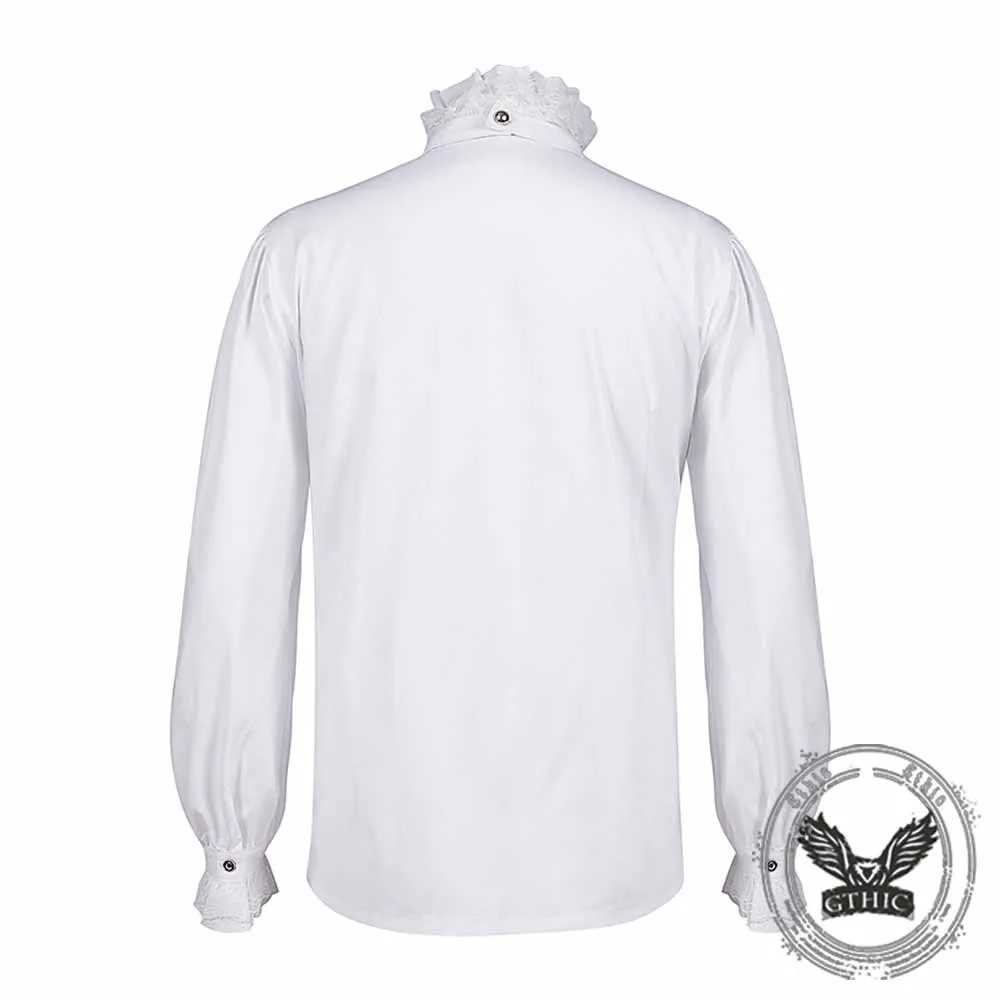 Vintage Victorian Ruffled Medieval Linen Shirt sold by GTHIC product image thumbnail 5