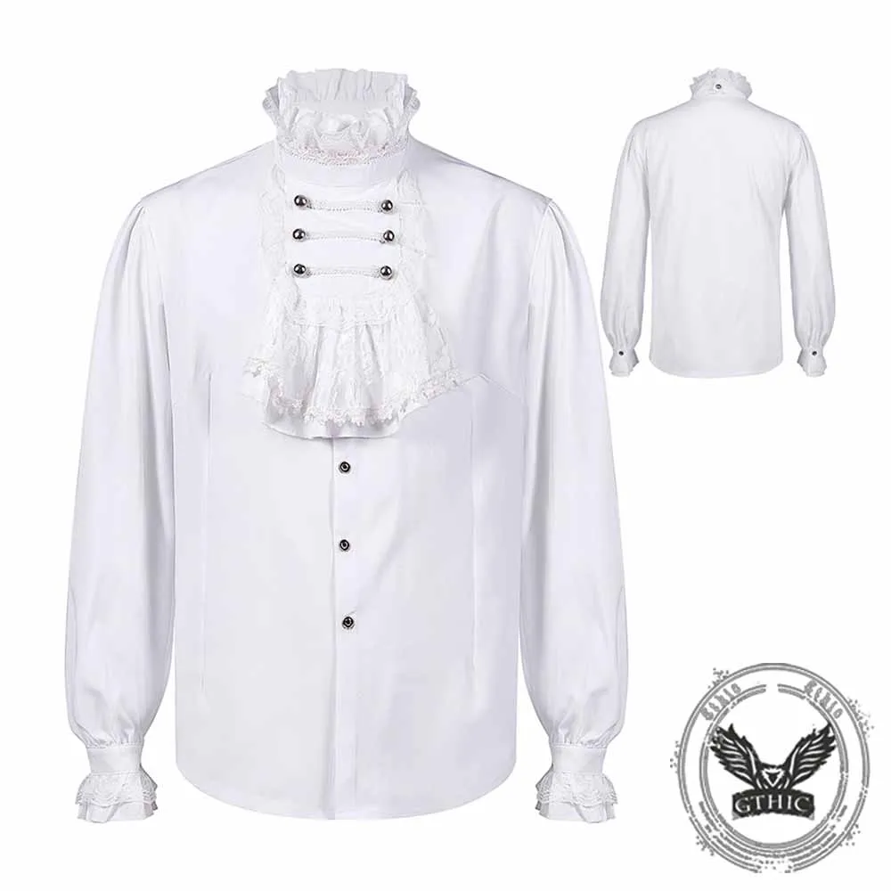 Vintage Victorian Ruffled Medieval Linen Shirt sold by GTHIC product image thumbnail 2