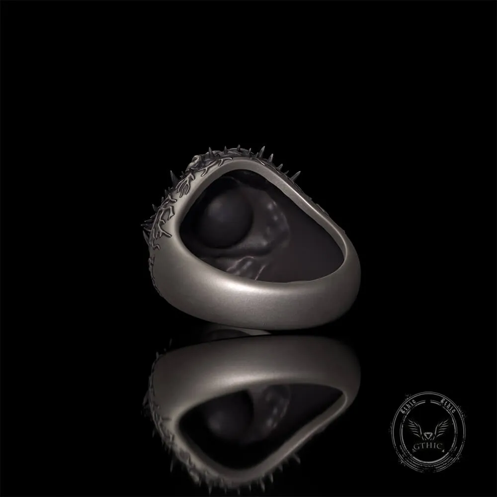Evil Eye Skull Sterling Silver Hardcore Biker Ring sold by GTHIC product image thumbnail 5