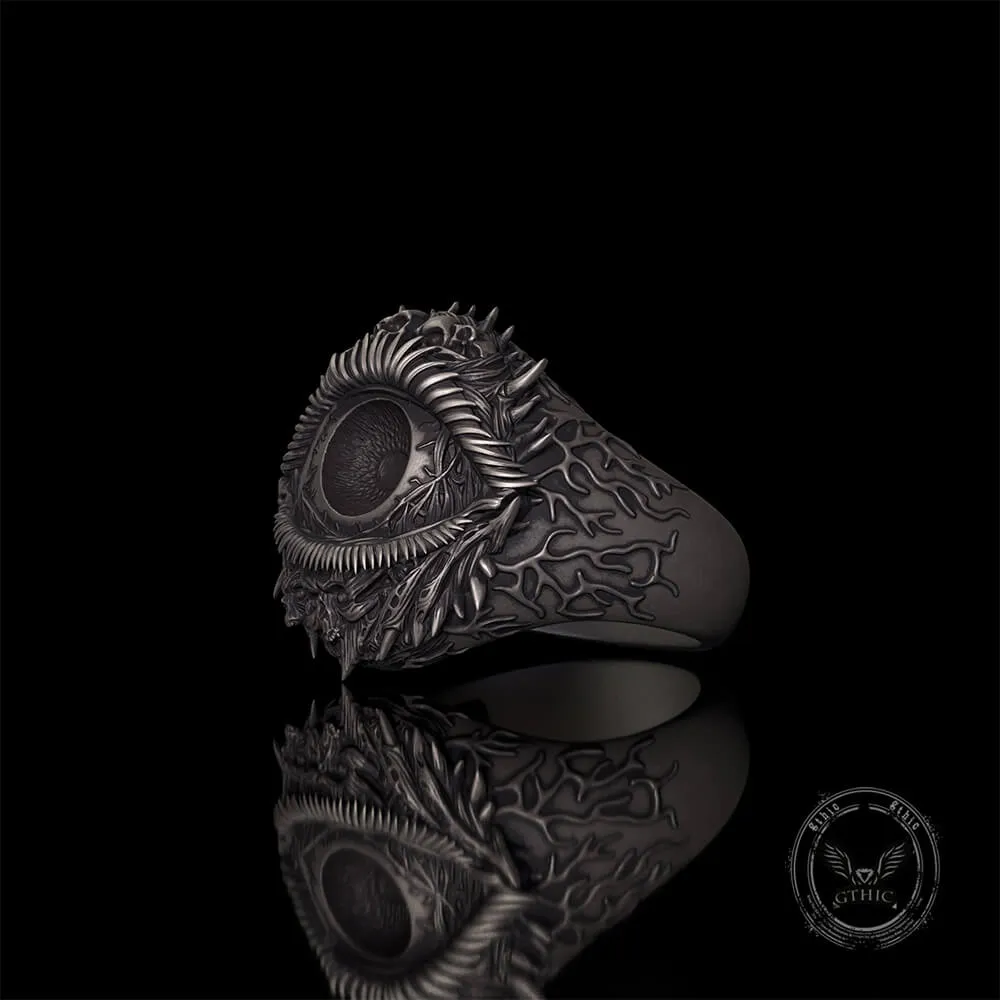 Evil Eye Skull Sterling Silver Hardcore Biker Ring sold by GTHIC product image thumbnail 2