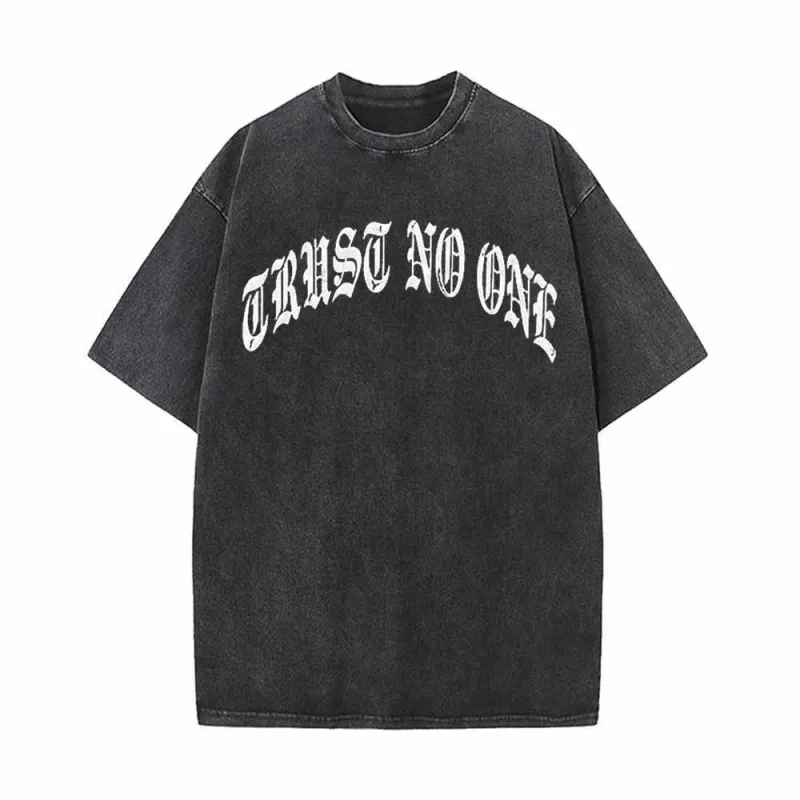 Trust No One Vintage Washed T-shirt made by GTHIC