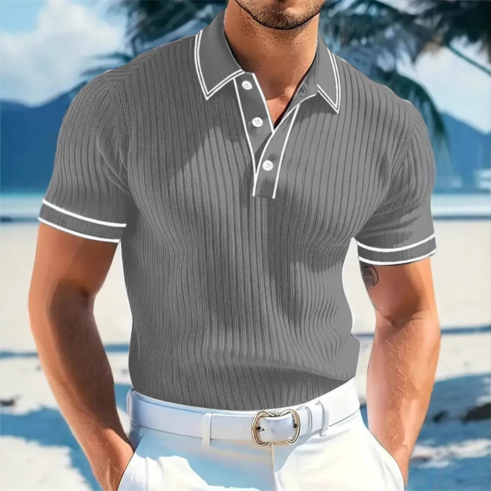 Casual Color-Blocked Breathable Collared Polo Shirt sold by GTHIC product image thumbnail 3