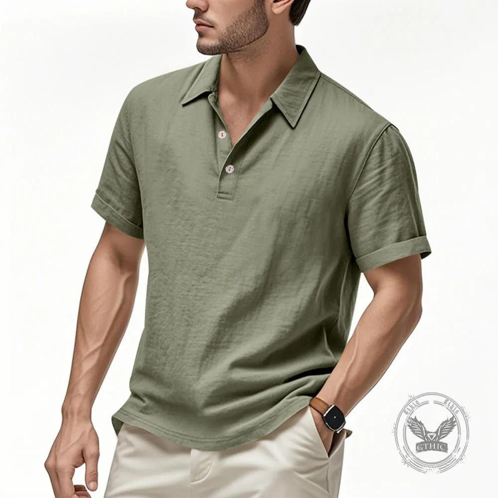 Casual Solid Color Loose Breathable Collared Polo Shirt sold by GTHIC product image thumbnail 4