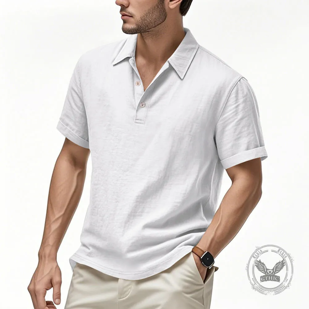 Casual Solid Color Loose Breathable Collared Polo Shirt sold by GTHIC product image thumbnail 3