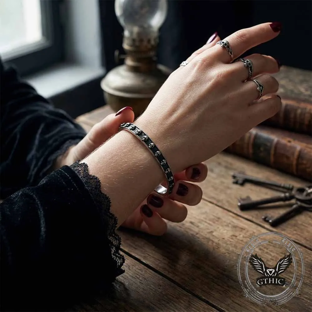 Gothic Multi-Skull Pattern Stainless Steel Bracelet sold by GTHIC product image thumbnail 3