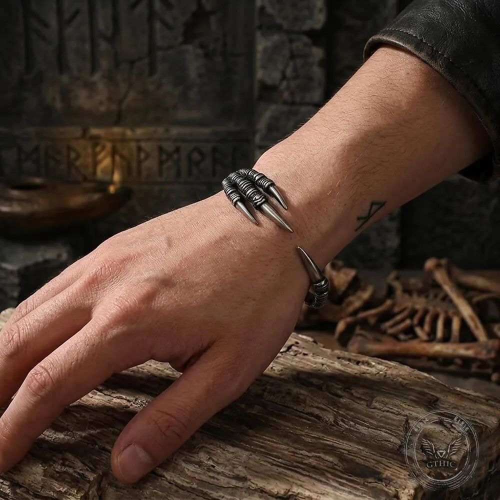 Punk-Style Dragon Claw Stainless Steel Open Bracelet sold by GTHIC product image thumbnail 2