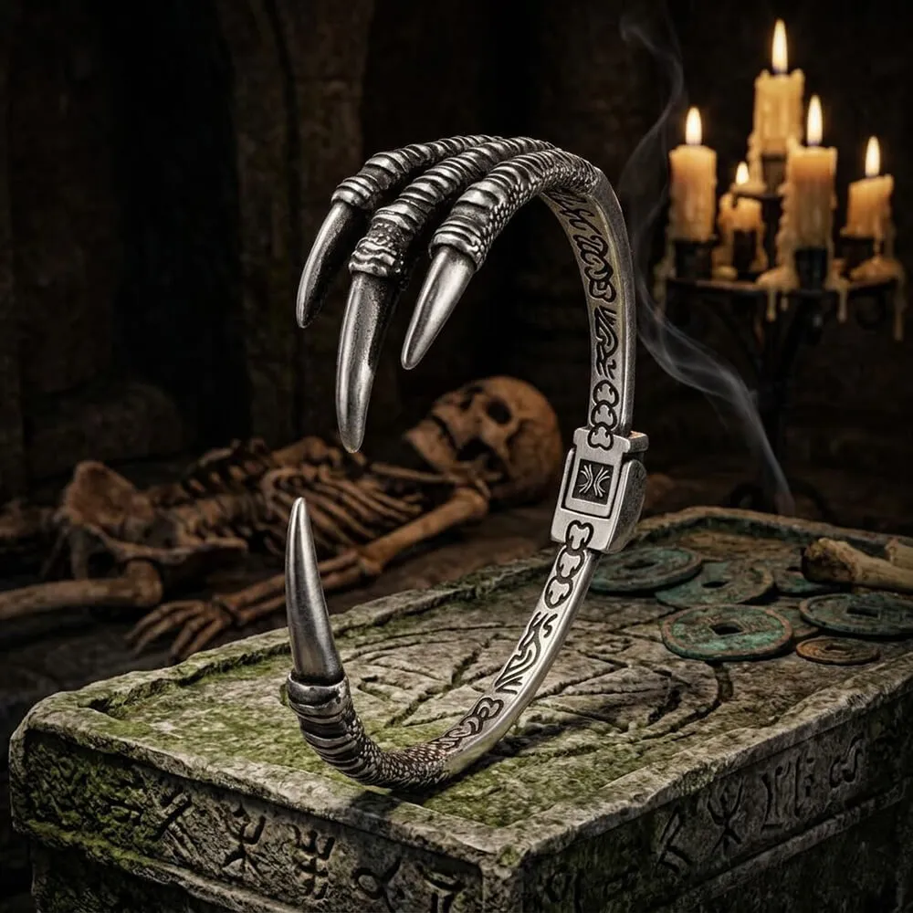 Punk-Style Dragon Claw Stainless Steel Open Bracelet sold by GTHIC