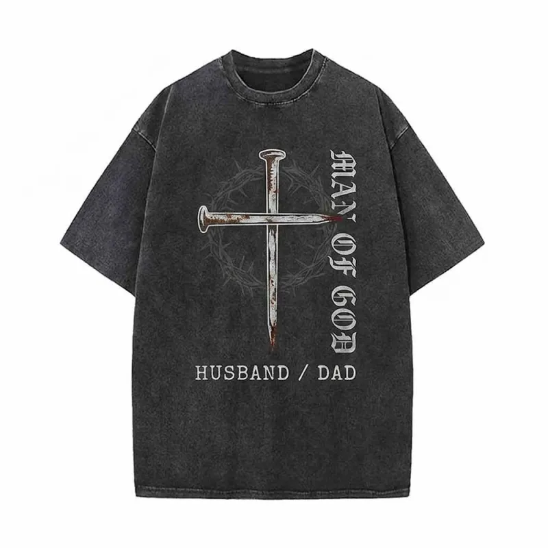Nail Cross Man of God Vintage Washed T-shirt made by GTHIC