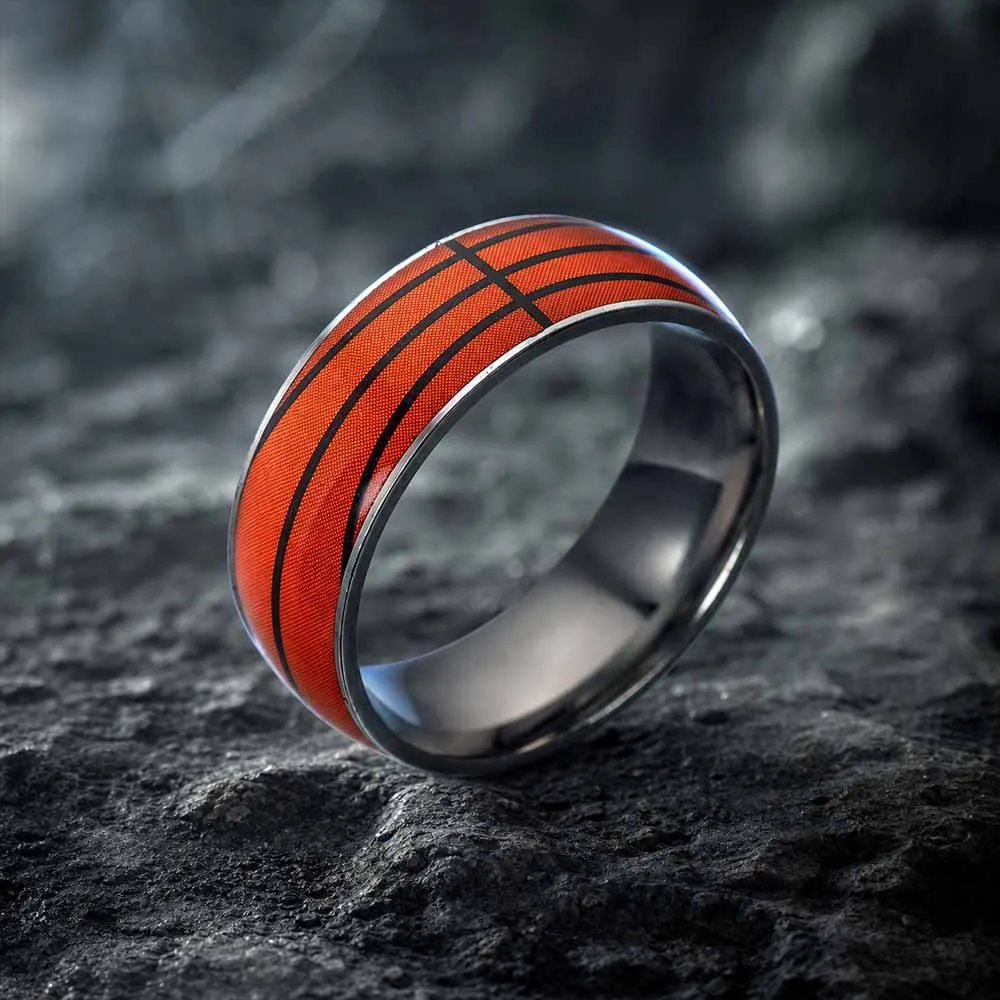 Fashion Sports Ball Pattern Stainless Steel Ring sold by GTHIC product image thumbnail 4