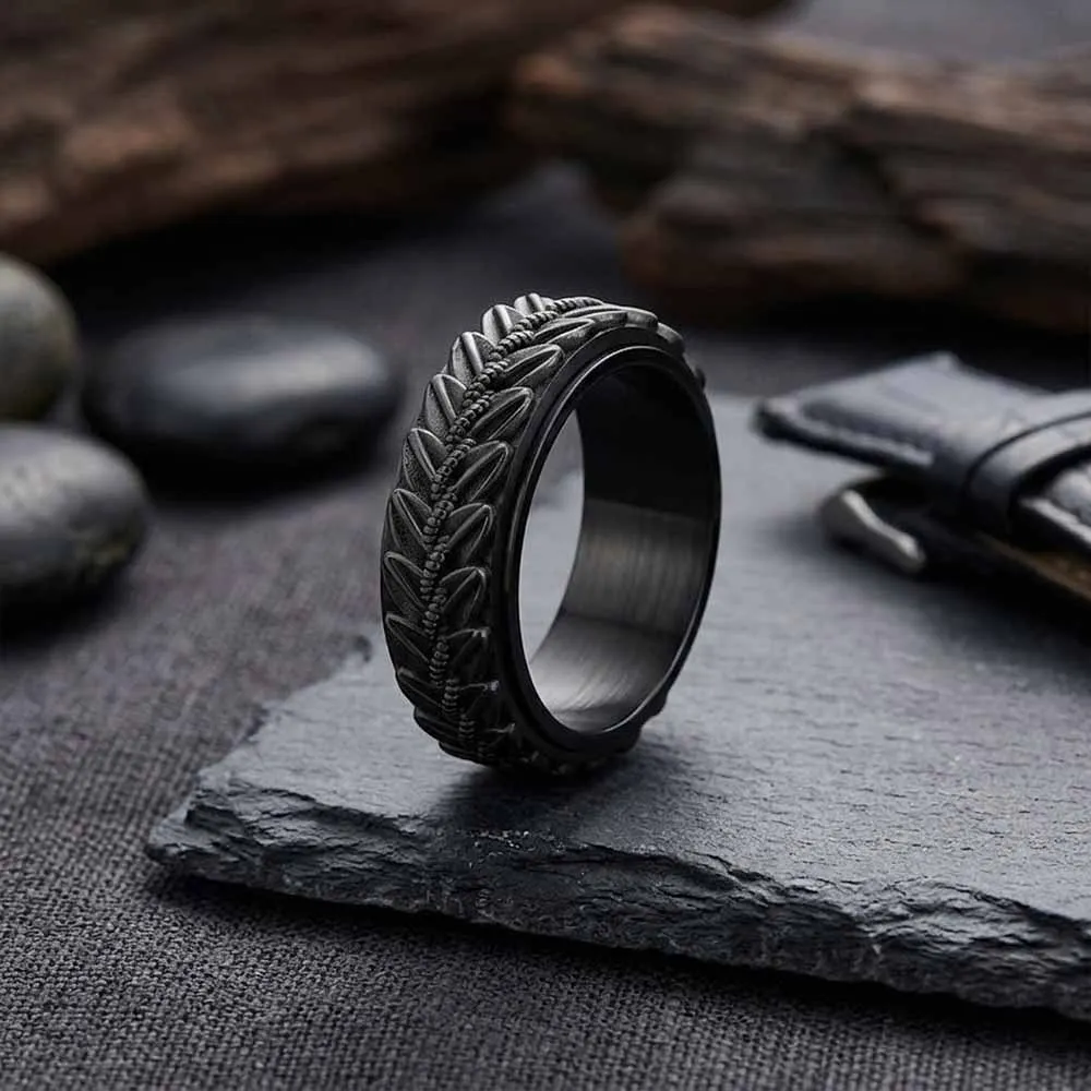 Vintage Wheat Ear Stainless Steel Spinner Ring sold by GTHIC product image thumbnail 5
