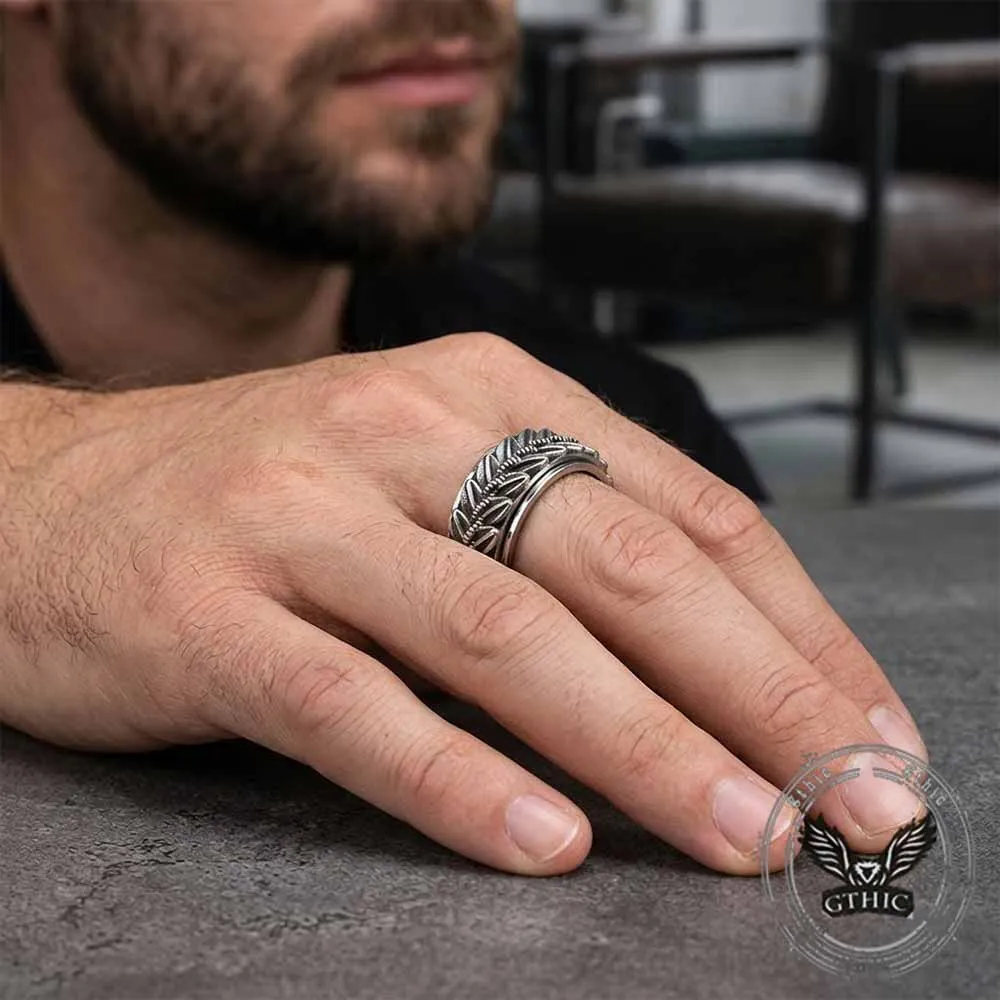Vintage Wheat Ear Stainless Steel Spinner Ring sold by GTHIC product image thumbnail 2