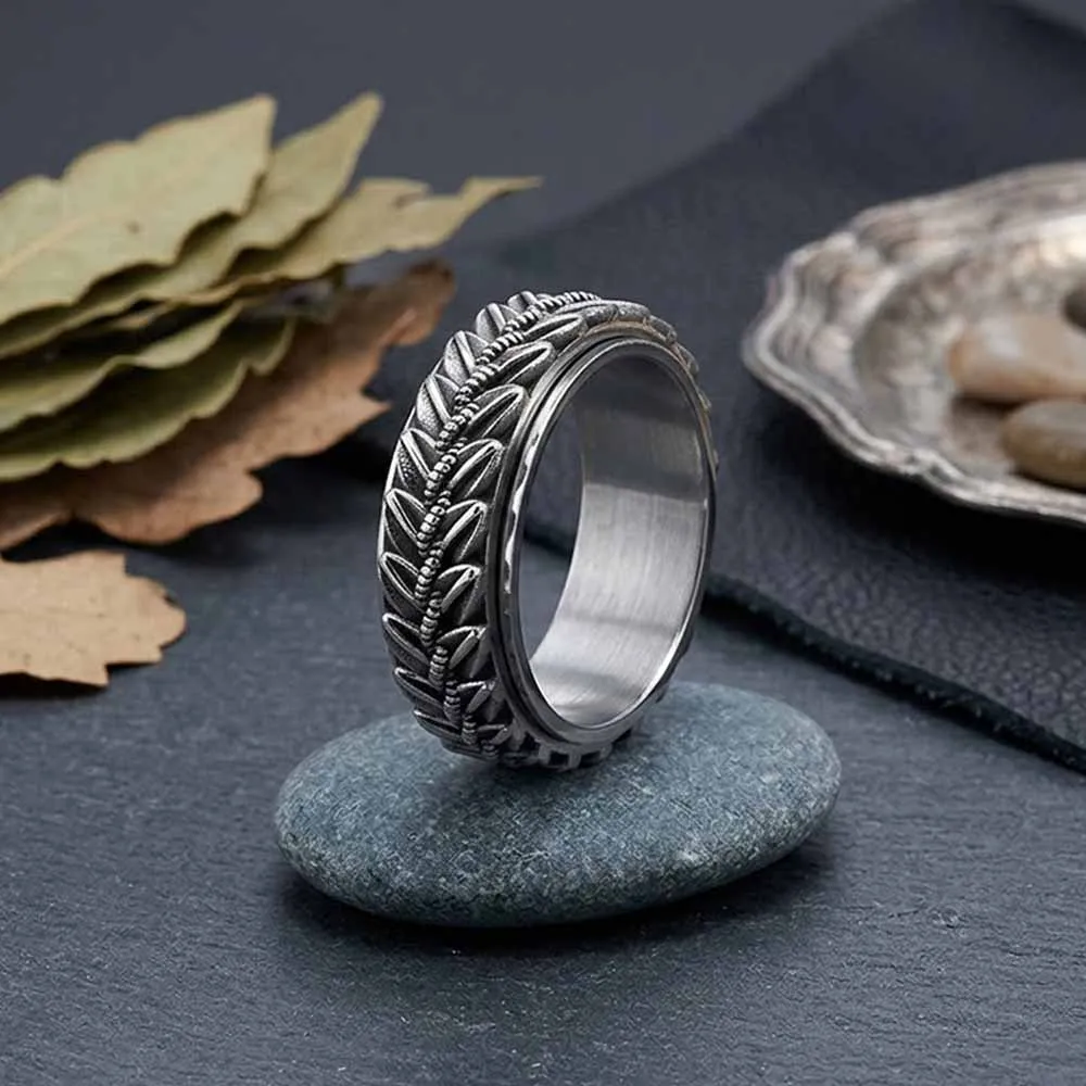 Vintage Wheat Ear Stainless Steel Spinner Ring sold by GTHIC product image thumbnail 3