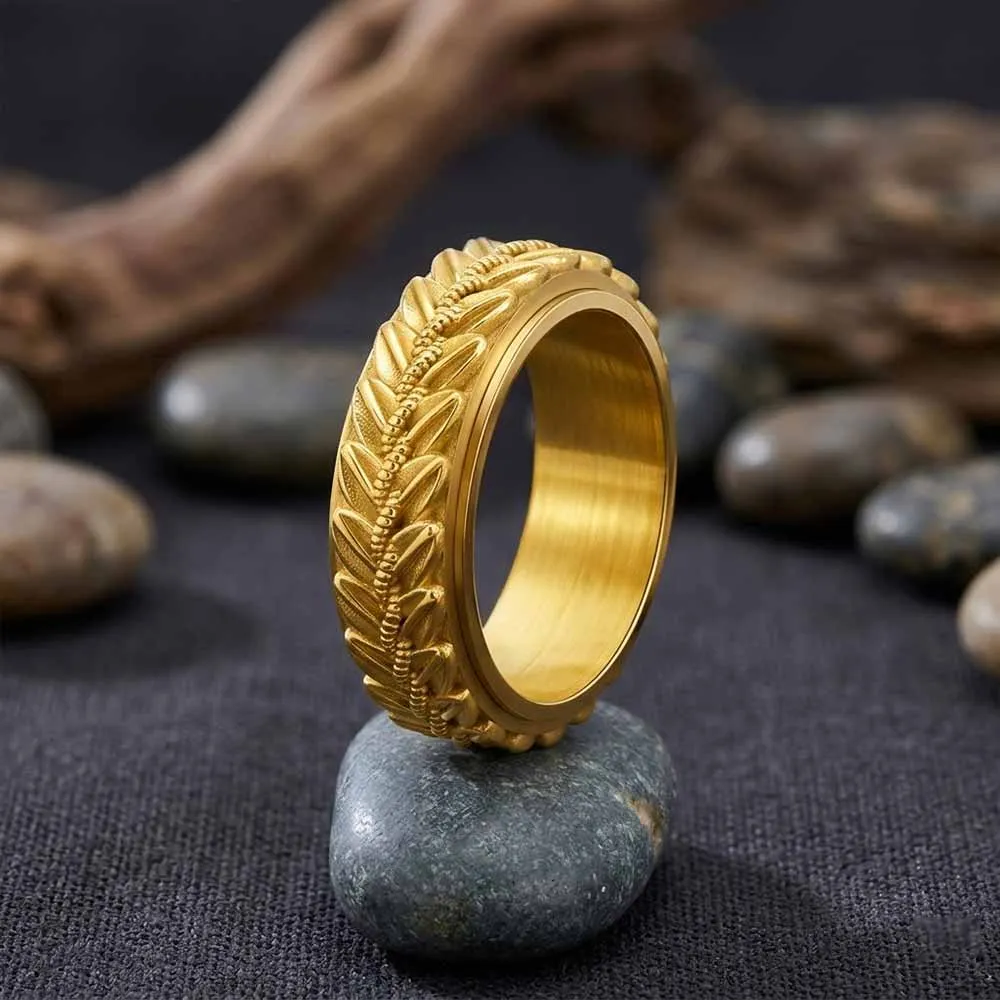 Vintage Wheat Ear Stainless Steel Spinner Ring sold by GTHIC product image thumbnail 4