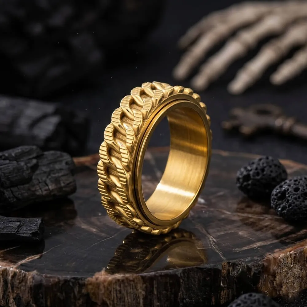 Punk Hip-Hop Cuban Link Stainless Steel Spinner Ring sold by GTHIC product image thumbnail 5