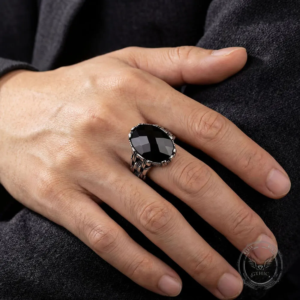 Vintage Chain Black Gemstone Stainless Steel Ring sold by GTHIC product image thumbnail 2