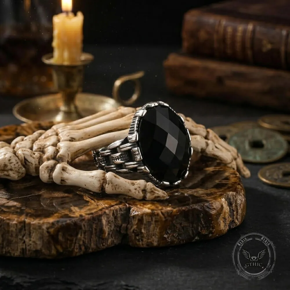 Vintage Chain Black Gemstone Stainless Steel Ring sold by GTHIC product image thumbnail 5