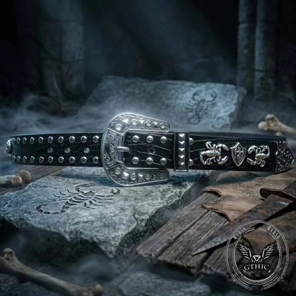 Punk Y2K Scorpion Studded American PU Leather Belt sold by GTHIC product image thumbnail 5