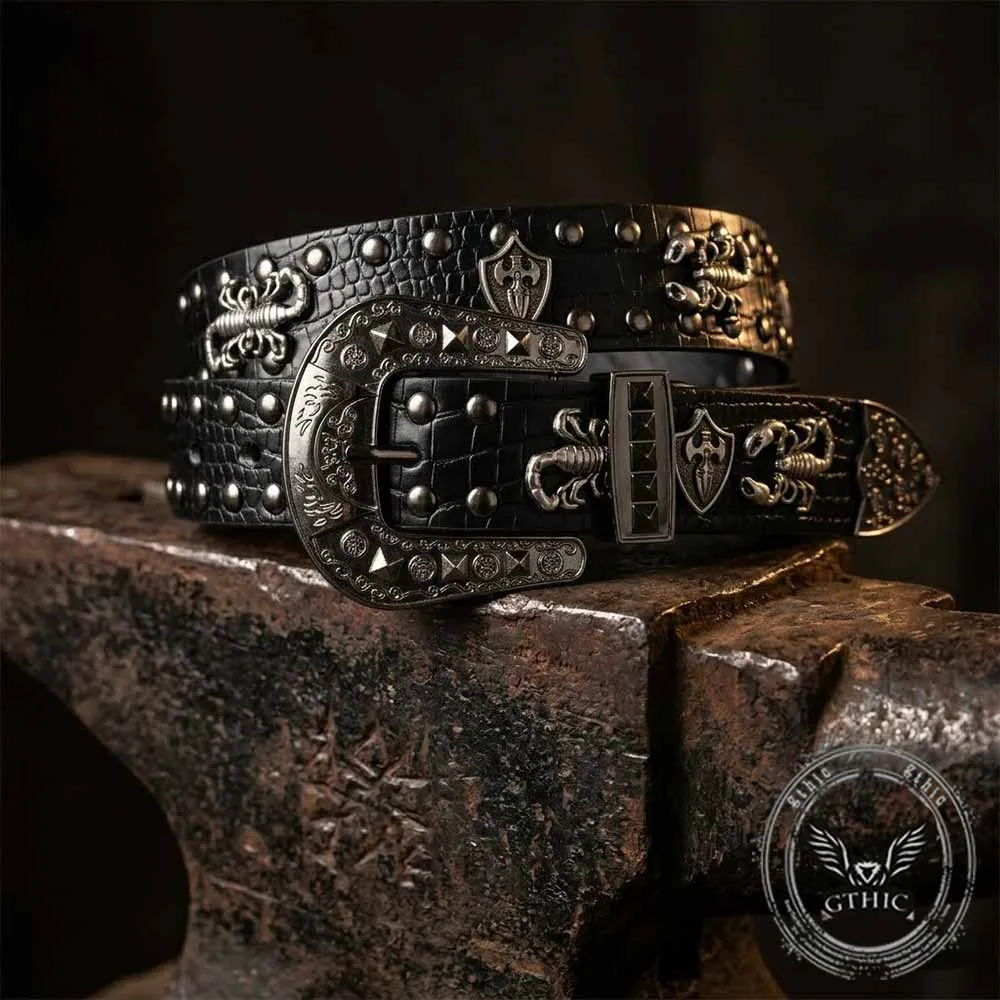 Punk Y2K Scorpion Studded American PU Leather Belt sold by GTHIC product image thumbnail 3