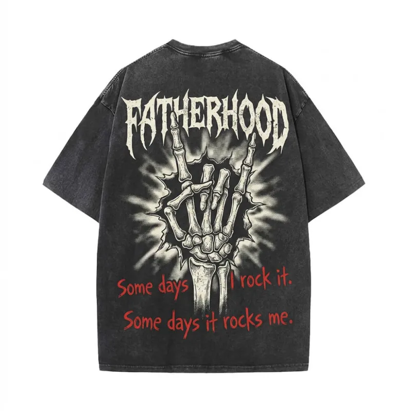 Gothic Rock Hand Fatherhood Vintage Washed T-shirt made by GTHIC