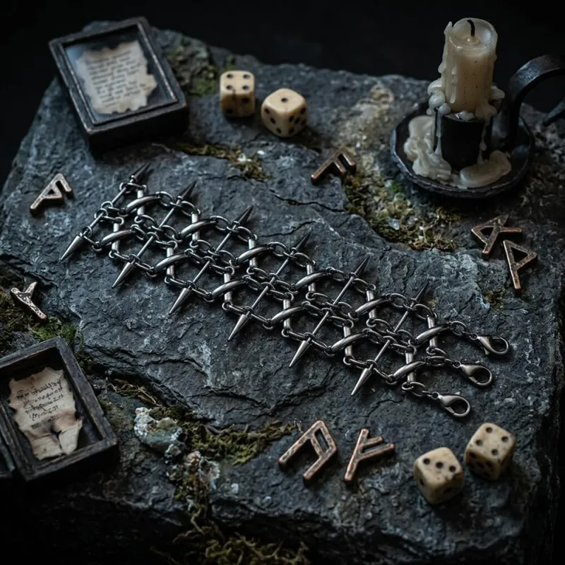 Punk-Industrial Niche-Style Riveted Gothic Alloy Bracelet made by GTHIC