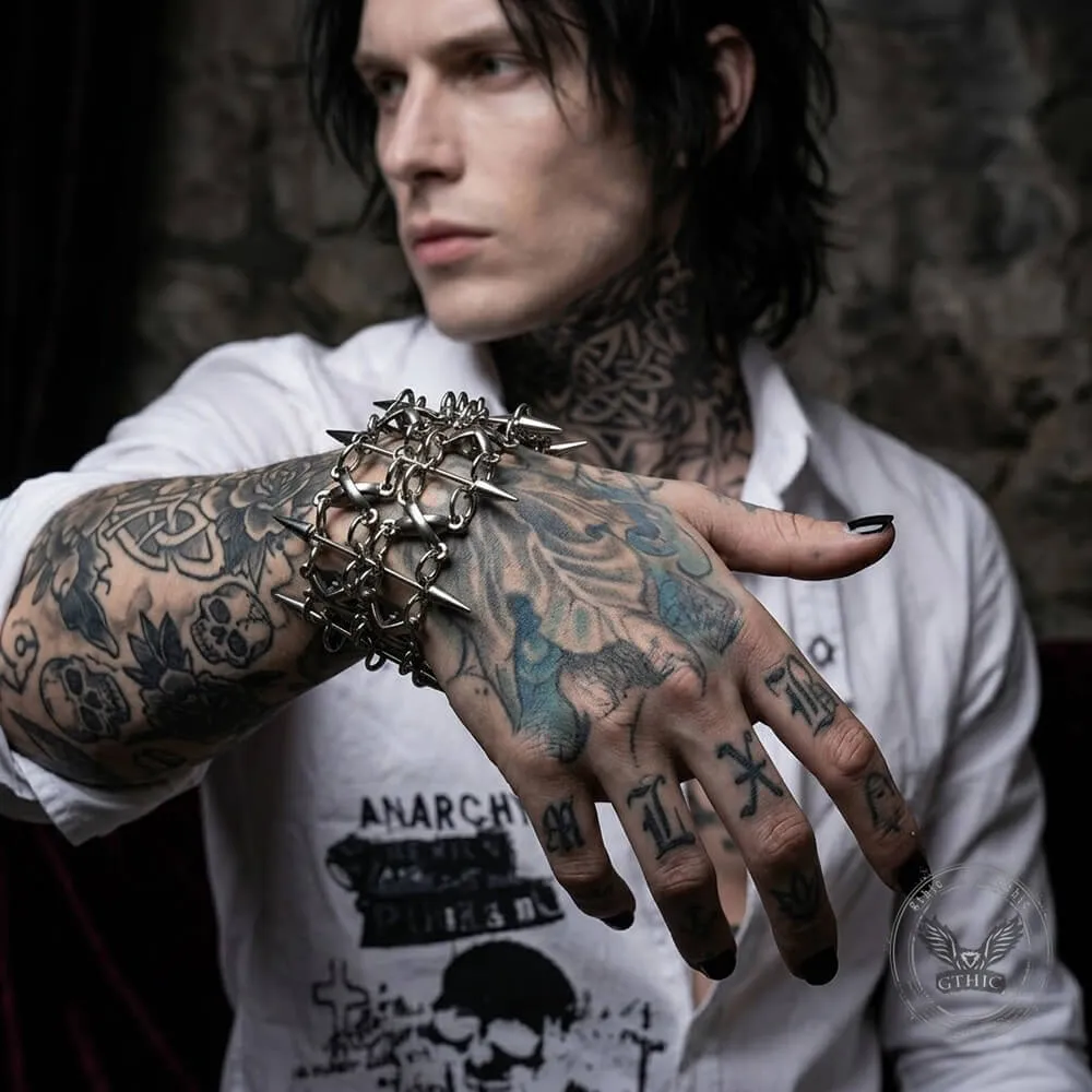 Punk-Industrial Niche-Style Riveted Gothic Alloy Bracelet sold by GTHIC product image thumbnail 2