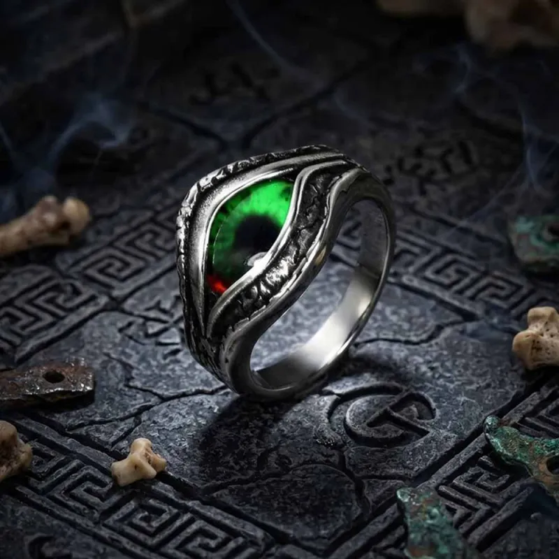 Vintage Devil Eye Stainless Steel Ring made by GTHIC
