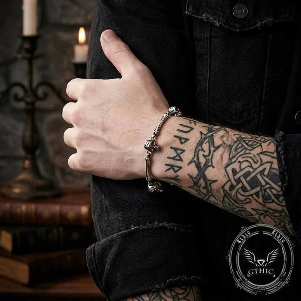 Punk Skull Head Stainless Steel Biker Bracelet sold by GTHIC product image thumbnail 2