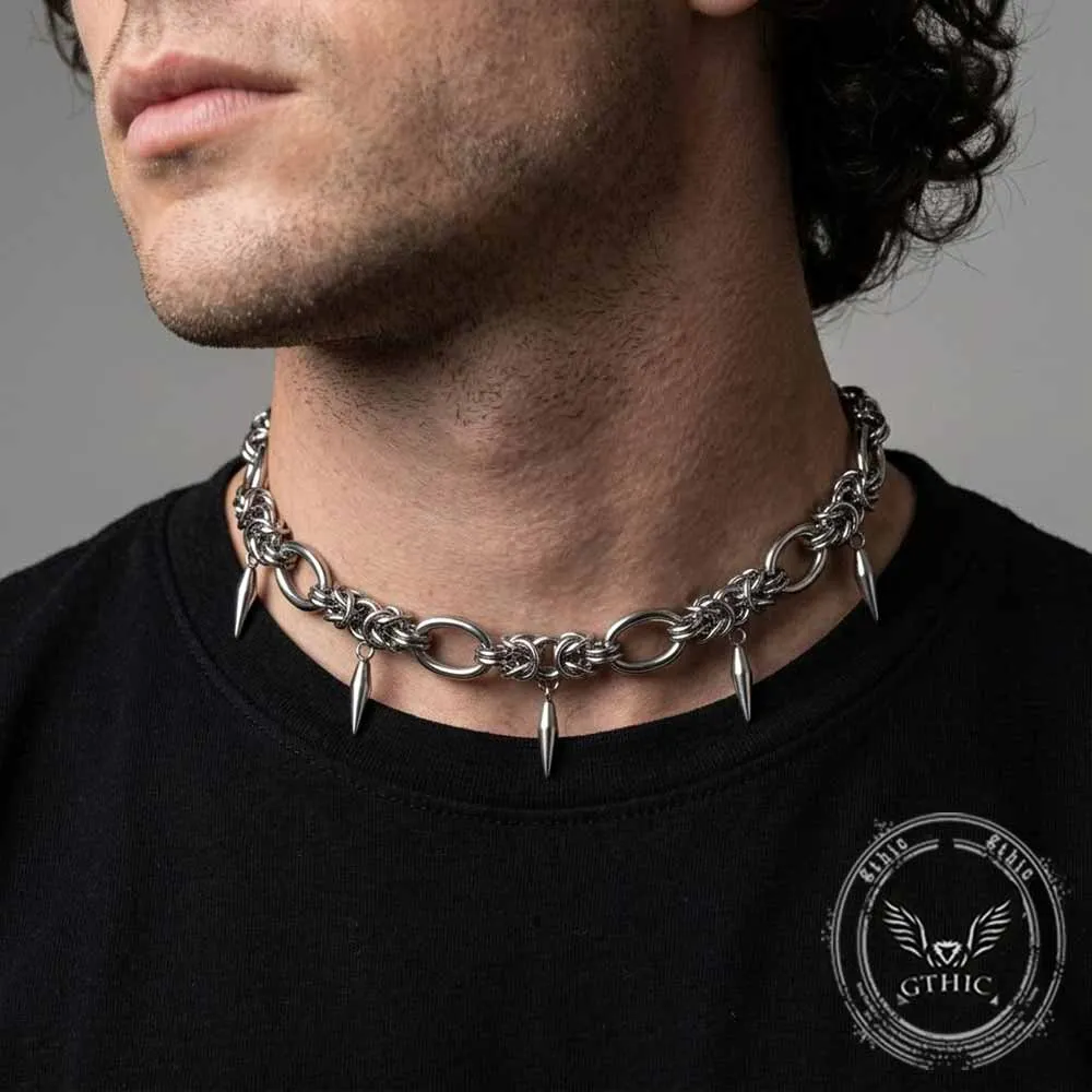 Hip Hop Spike Stainless Steel Clavicle Necklace sold by GTHIC product image thumbnail 3