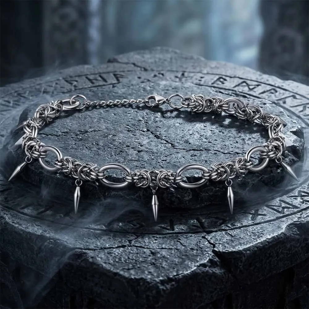 Hip Hop Spike Stainless Steel Clavicle Necklace sold by GTHIC