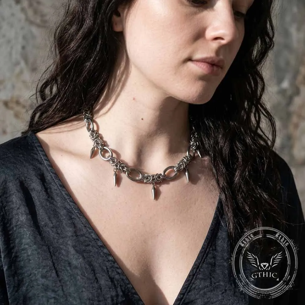 Hip Hop Spike Stainless Steel Clavicle Necklace sold by GTHIC product image thumbnail 2
