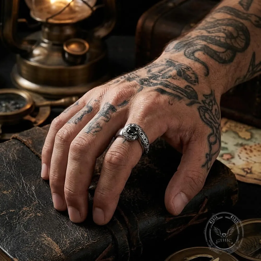 Dark Gem Octopus Tentacle Vintage Stainless Steel Ring sold by GTHIC product image thumbnail 2