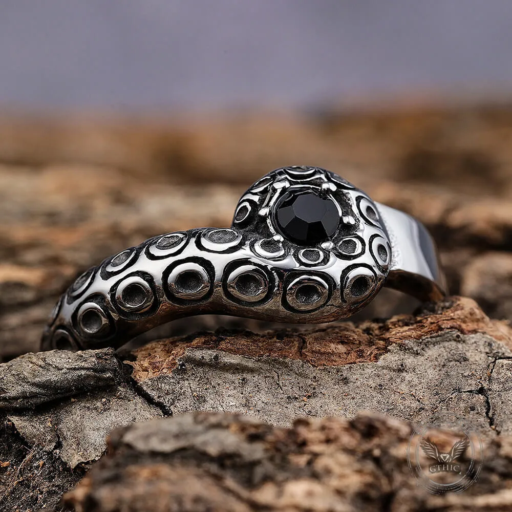 Dark Gem Octopus Tentacle Vintage Stainless Steel Ring sold by GTHIC product image thumbnail 4