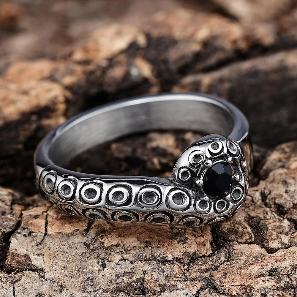 Dark Gem Octopus Tentacle Vintage Stainless Steel Ring sold by GTHIC product image thumbnail 3
