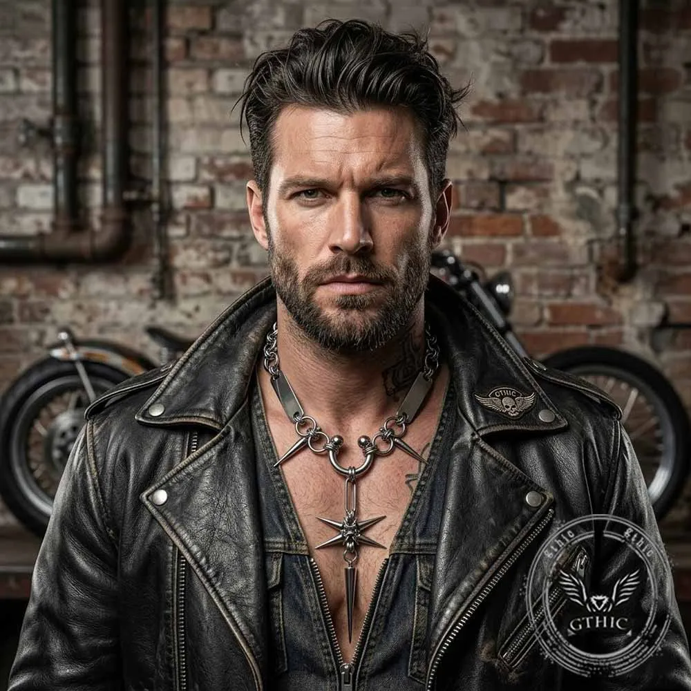 Punk Spike Star Stainless Steel Clavicle Necklace sold by GTHIC product image thumbnail 3