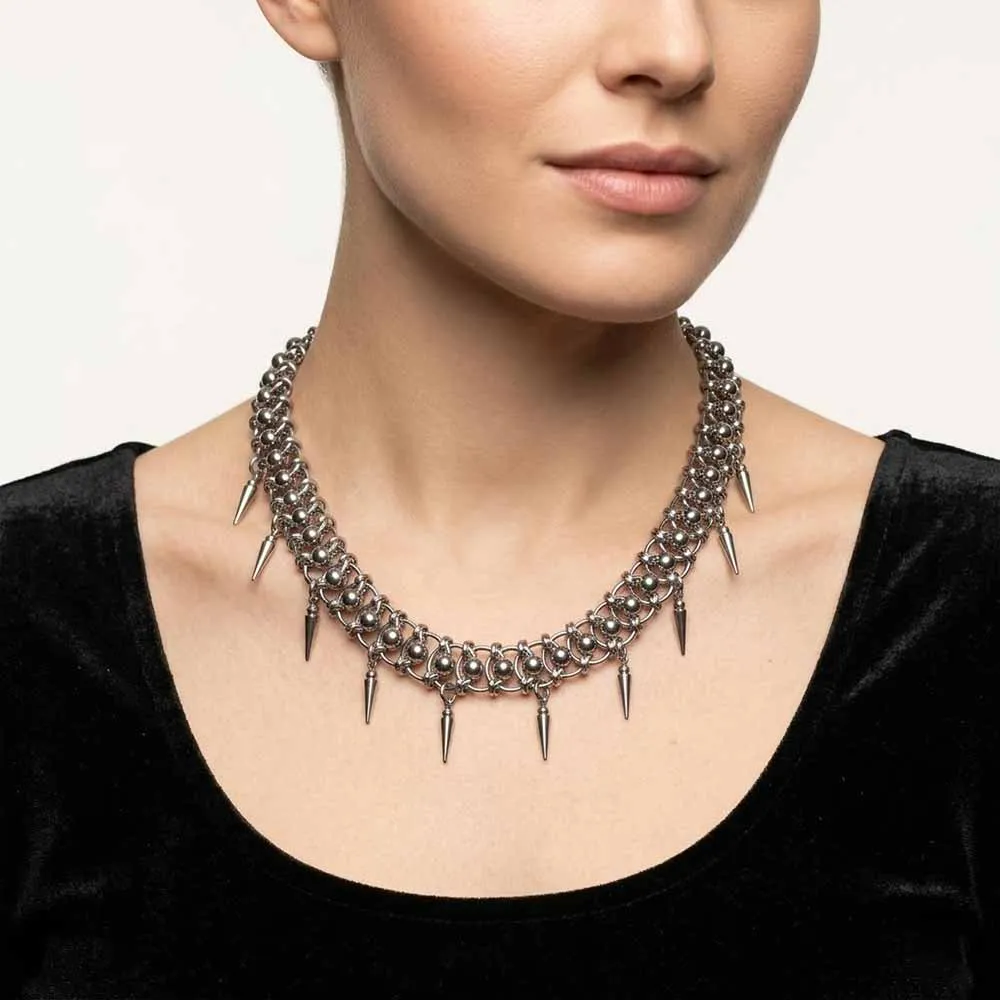 Punk Spike Tassels Stainless Steel Clavicle Necklace sold by GTHIC product image thumbnail 2