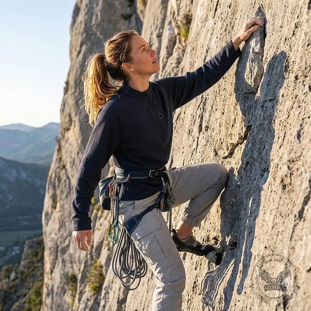 Outdoor Waffle-Knit Quick-Drying Half-Zip Sports Top sold by GTHIC product image thumbnail 3