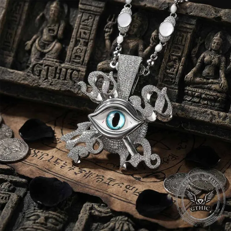 Hip Hop Eye of Horus Copper Zircon Spinner Pendant made by GTHIC
